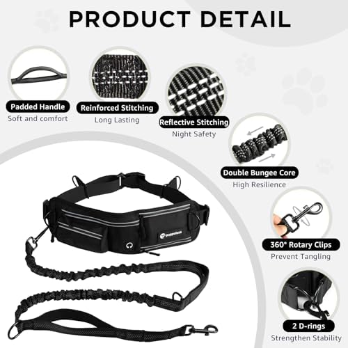Hands Free Dog Leash with Waist Pack Bungee - Image 2