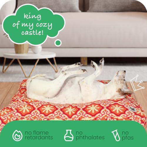 Molly Mutt Pink & Yellow Dog Bed Cover, Non-Toxic & 100% Cotton - Image 6