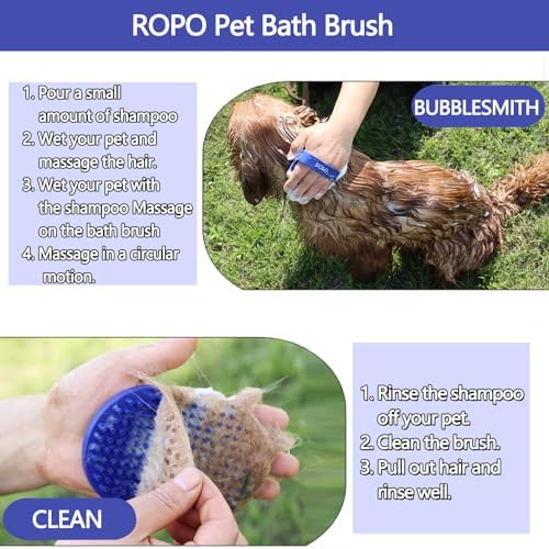 Dog bath brush, ROPO rubber massage dog shampoo brush, used - Image 6
