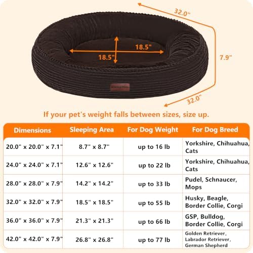 Dwanton Orthopedic Medium Dount Dog Bed, Egg-Crate Foam Round Dog Sofa - Image 6