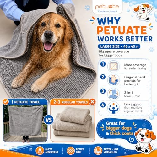 Pet 2-in-1 Dog Towel & Bath Mat – Ultra Soft, Absorbent & Quick-Drying Dog Towel - Image 5