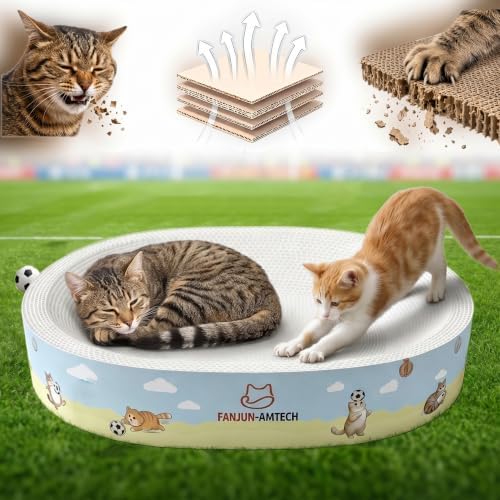 Cardboard Cat Scratcher Bed for Indoor Cat, Extra Large Cat Scratching Board by FANJUN-AMTECH