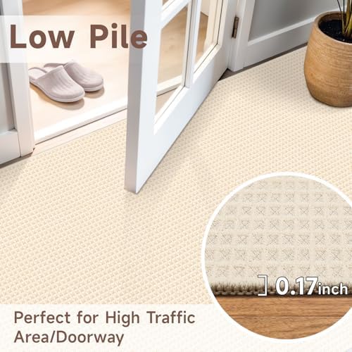 Upgraded Waffle 3x5 Rug for Entryway: Textured Washable Area Rug - Image 7
