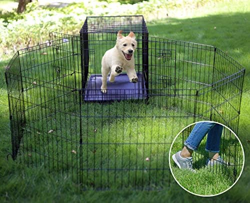 Puppy Pet Playpen 8 Panel 24 Inch Indoor Outdoor Metal Portable Folding Animal - Image 5