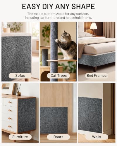 Cat Couch Scratcher for Furniture Protection, Self-Adhesive Cat Scratching Mat - Image 3