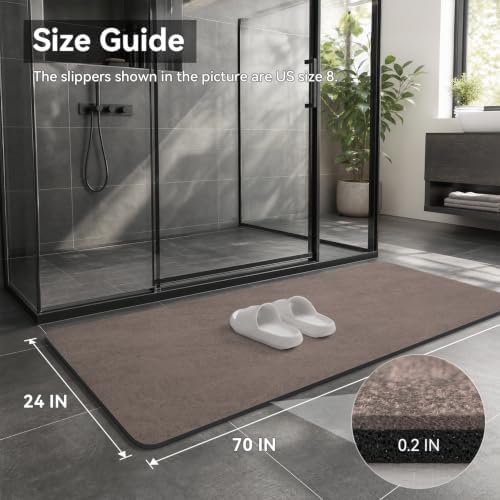 MontVoo -Bath Mat Rug-Rubber Backing Non Slip Quick Dry Absorbent Thin Bathroom - Image 2