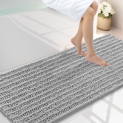 Smiry Bathroom Rugs 59X20, Extra Soft Rubber Backing Chenille Bath Mats by Smiry