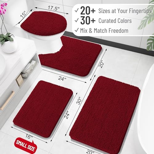 OLANLY Toilet Rugs U-Shaped 20x20, Soft Absorbent Chenille Contour Rugs - Image 2