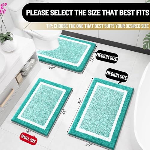 OLANLY Small Bathroom Rugs 24x16, Absorbent Microfiber Bath Rugs - Image 2