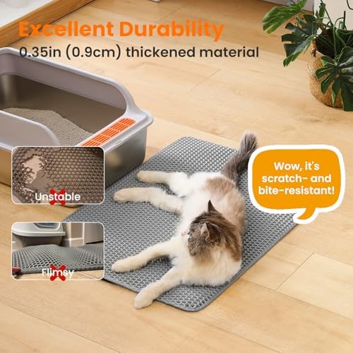 Extra Large Cat Litter Mat, Double Layer Honeycomb Design - Image 5