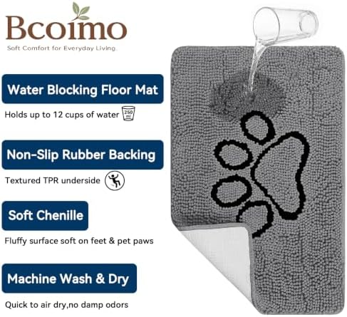 Bcoimo Chenille Doormats Absorb Moisture and Dirt 30*20, Muddy Mats - Image 4