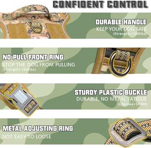 AUROTH Tactical Dog Harness for Large Dogs, Heavy Duty No Pull Pet Vest - Image 3
