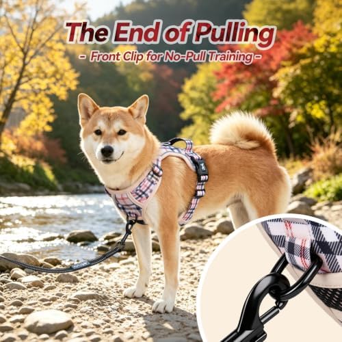 PoyPet Plaid Dog Harness Medium, No Pull Vest - Image 3