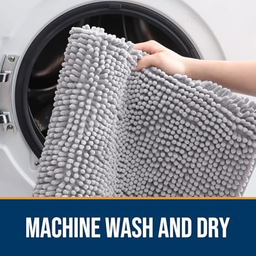 OLANLY Dog Door Mat for Muddy Paws 36x24, Super Absorbent Chenille Mud Mat - Image 5