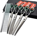 Professional Dog Grooming Shears Set Dogs Straight & thinning & Curved scissors by Smithking