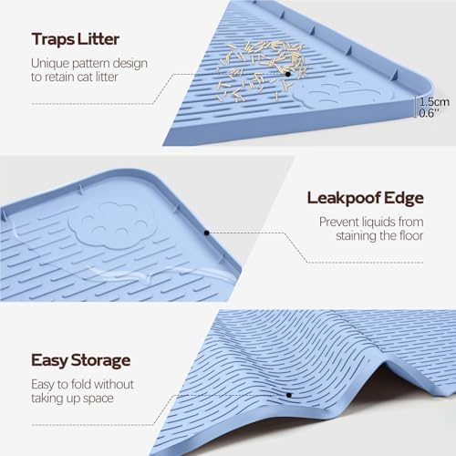Silicone Cat Litter Mat for Litter Box 50”x35” Large Cat Mat - Image 3