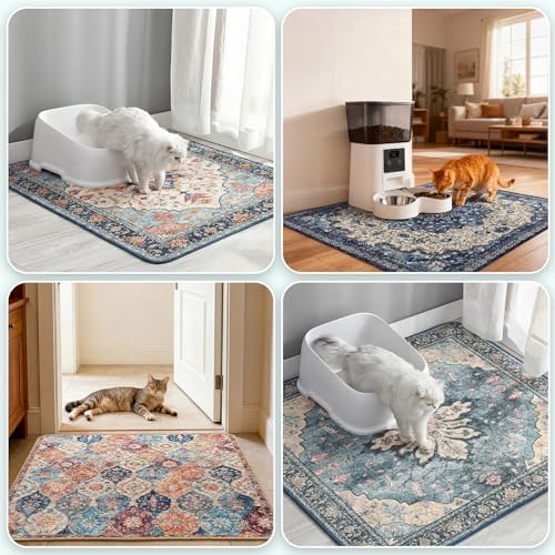 Hompet Cat Litter Mat 2 Pack, 72x72 Large Machine Washable Trapping Mats - Image 4