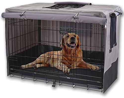 Rachmi 42" 600D Canvas Privacy Dog Crate Cover, Water Resistant Windproof by Rachmi