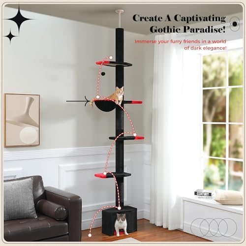 PAWZ Road Gothic Cat Tree, 86.8"-120" Floor to Ceiling Tower Large Condo - Image 3