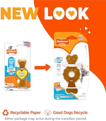 Nylabone Puppy Chew Teething Ring Bone Dog Toy, Chicken Flavor - Image 3