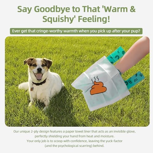 2-Ply Dog Poop Bags with Paper Towels-50 Pieces-Ultra Thick and Leakproof Pet - Image 2