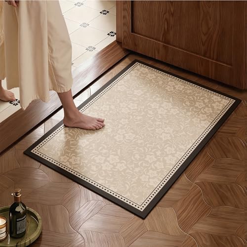 Ultra Thin Bath Mat 32"x20", Absorbent Quick Dry Washable Bath Rug by Watthourhome