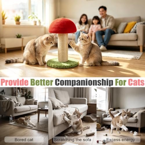 Mini Mushroom Sisal Cat Scratching Post - Image 4