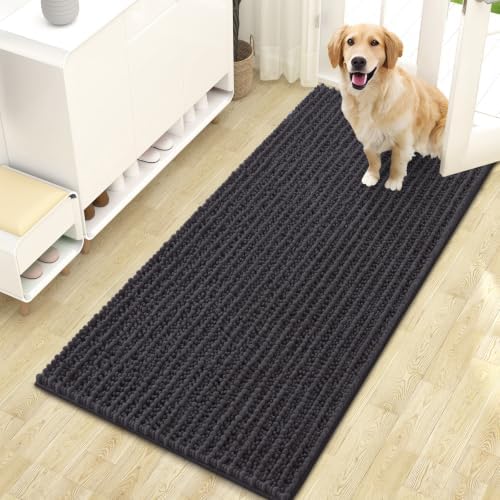 OLANLY Dog Door Mat for Muddy Paws 47x24, Ultra-Absorbent Chenille Mud Mat by OLANLY