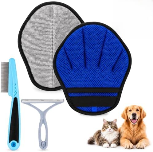 3PCS Pet Hair Removal Glove Set by ADNIKIA
