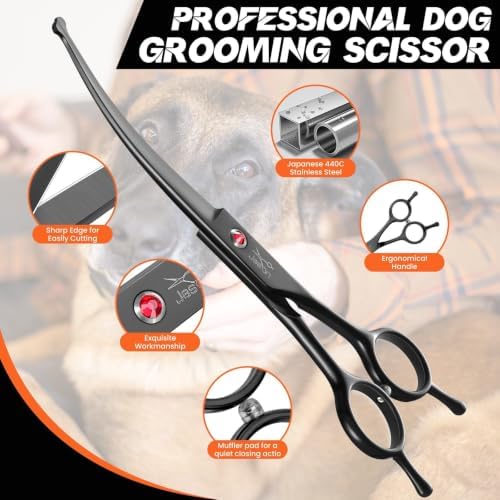 JASON Curved Dog Grooming Scissors - Image 3