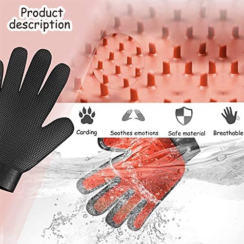 Pet Grooming Glove Hair Remover Brush Gentle Deshedding Efficient Pet Mitt Pet - Image 2