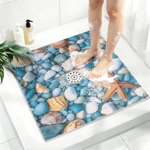 Square Shower Mat, Yonala 36 x 36 Inch Stylish Non Slip Shower Mats by Yonala