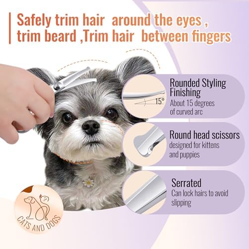 Dog Grooming Scissors: 4.75" Pet Curved Shears Made of Advanced JP440C - Image 2