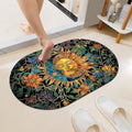 Sun and Moon Leaves Super Absorbent Quick-Drying Bathroom Mat Rug, Rubber by ZHUZHISHAN