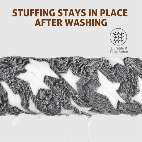 Mora Pets Cat Bed Ultra Soft Dog Crate Pad Star Print 2 Pack 18 inch Grey - Image 5