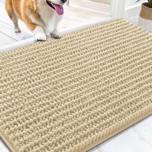 OLANLY Dog Door Mat for Muddy Paws 30x20, Ultra-Absorbent Chenille Mud Mat by OLANLY