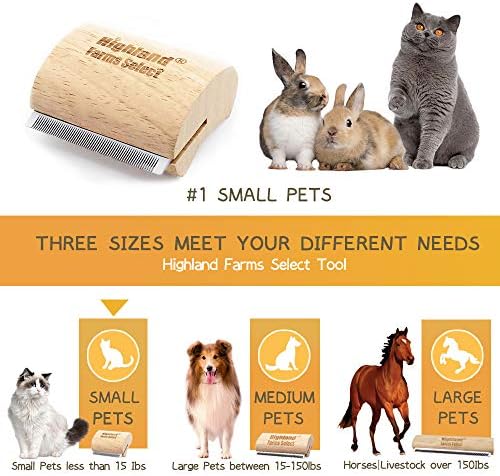 Deshedding Grooming Tool for Dogs, Cats & Horses, Ergonomic Design Wood Groom - Image 2
