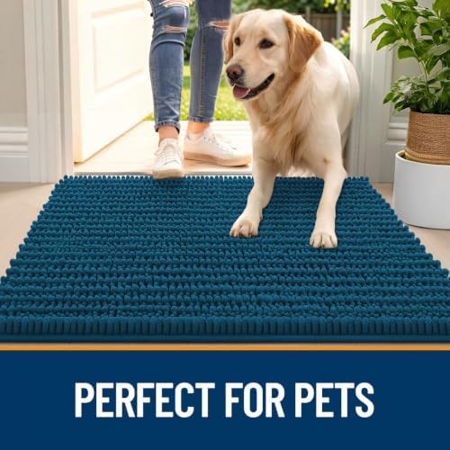 OLANLY Dog Door Mat for Muddy Paws 30x20, Ultra-Absorbent Chenille Mud Mat - Image 6