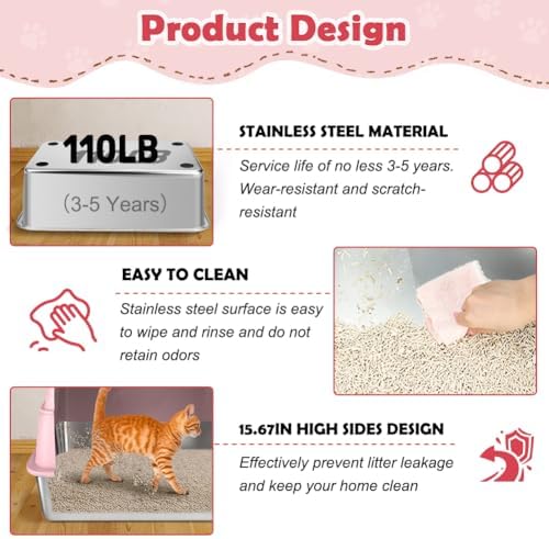 Vivifying XL Stainless Steel Cat Litter Box - Image 6