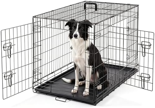 DUMOS 36 Inch Dog Crate, Puppy Small Medium Foldable Dog Cage Pet Kennel by DumosLifestyle