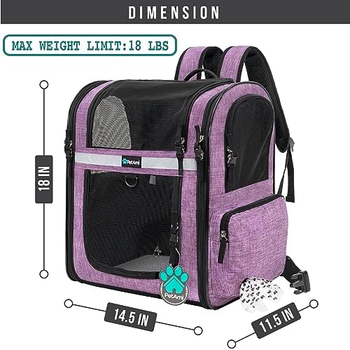 PetAmi Dog Backpack Carrier, 4-Way Entry Ventilated, 18 lbs - Image 2