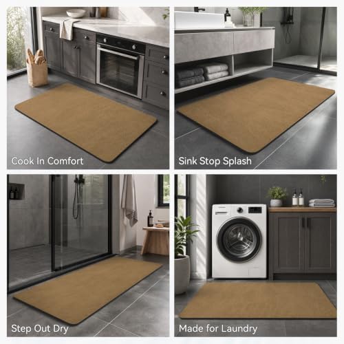 MontVoo -Bath Mat Rug-Rubber Backing Non Slip Quick Dry Absorbent Thin Bathroom - Image 6