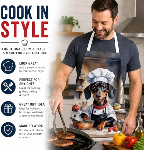 Caroline's Treasures Dachshund The Chef Apron Cooking Kitchen Server Baking - Image 2