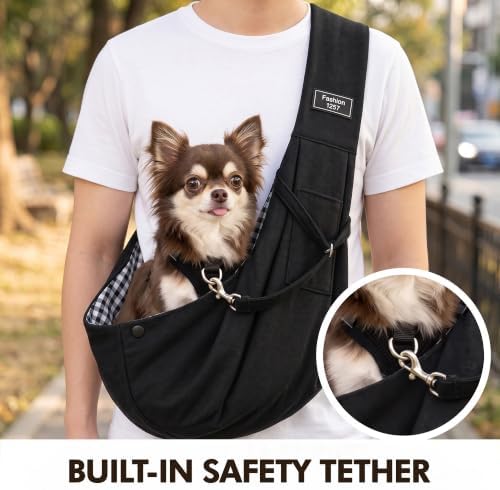Thalirem Dog Sling Carrier for Small Breeds and Cats, Hands-Free Puppy Carrier - Image 3