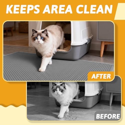 Pieviev Cat Litter Box Mat, Double-Layer Urineproof Design - Image 5