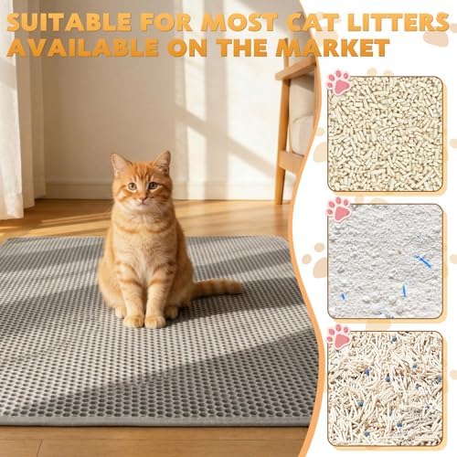 Cat Litter Mat 30"x24", Double Layer Waterproof Litterbox Mat - Image 4