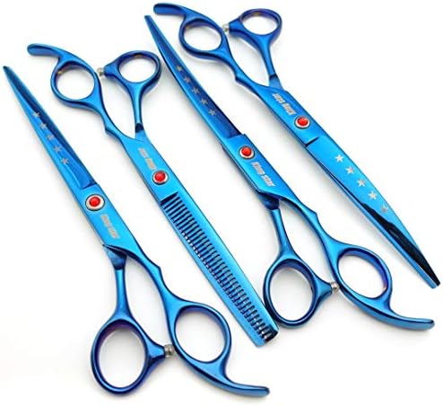 KINGSTAR 7.0in Titanium Blue Professional Pet Grooming Scissors Set, Straight & - Image 3
