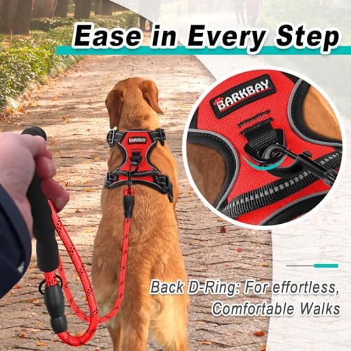 BARKBAY Dog Harness for Large Dog No Pull 2 Leash Clips Dog Vest - Image 3