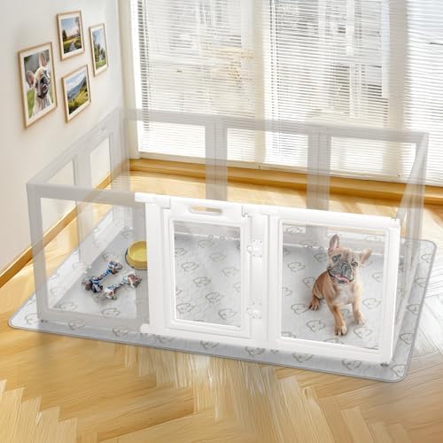 FXW AuraSpace Clear Acrylic Indoor Dog Playpen, 2 Panels - Image 2
