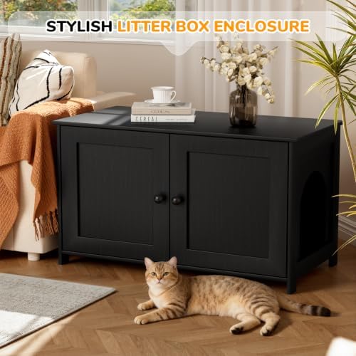 Extra Large Cat Litter Box Enclosure Furniture Dog Proof, Hidden Kitty Washroom - Image 7